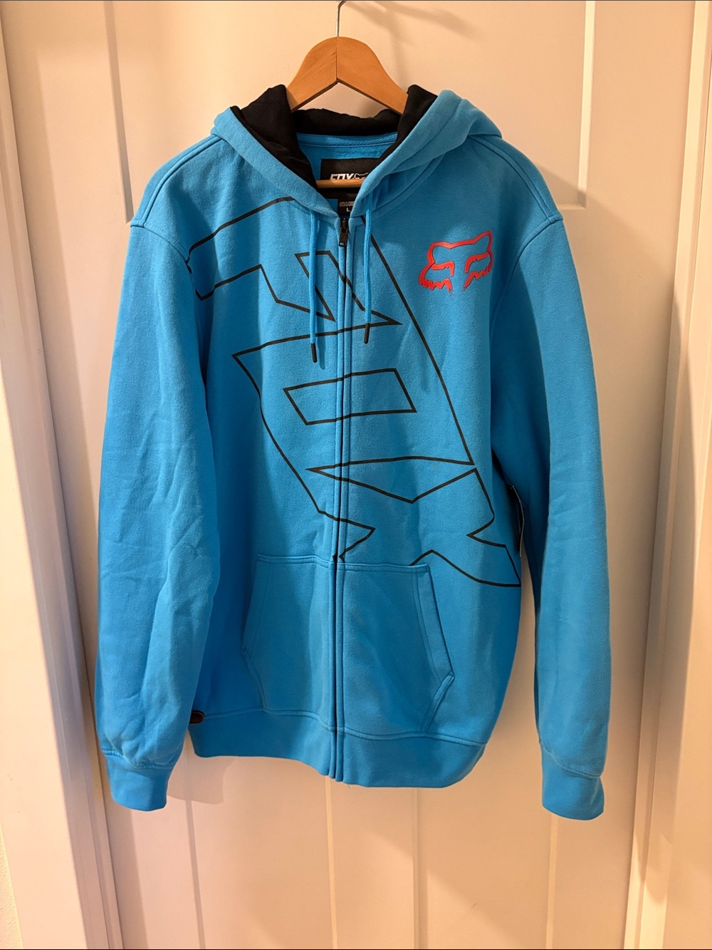 NWT Fox Racing Spyr Zip Fleece Hoodie Blue Large Motocross